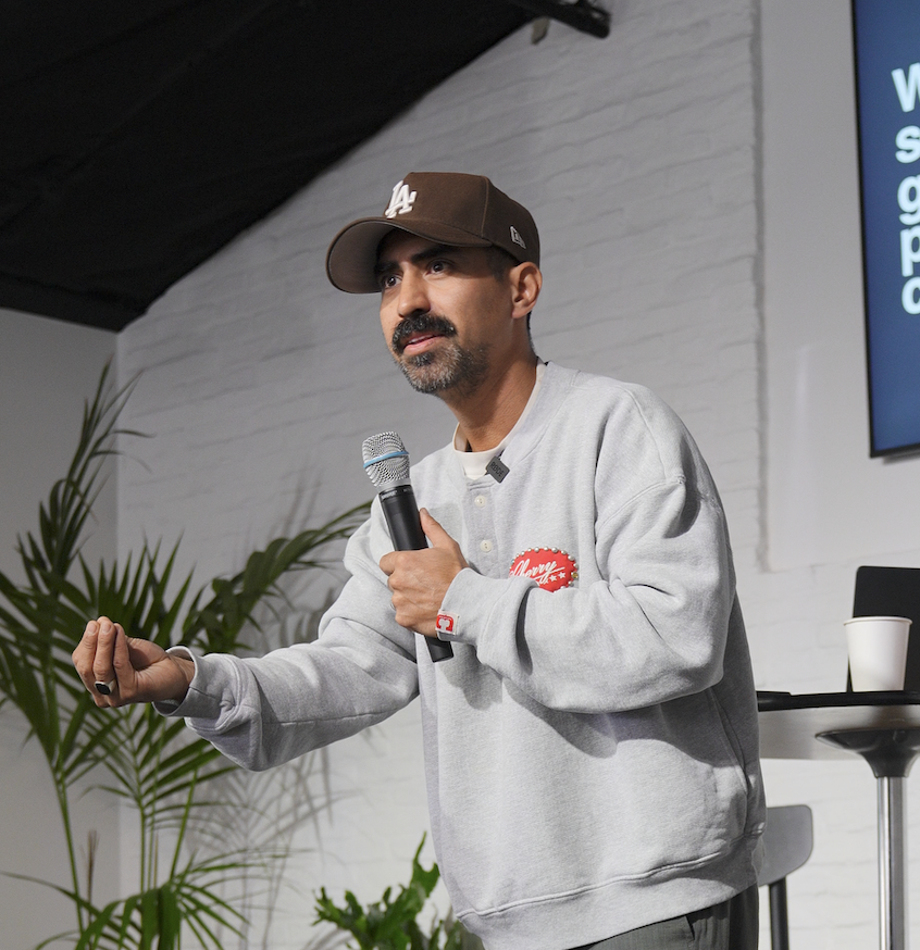 Daniel Fernandez speaking with a microphone
